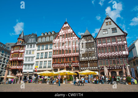 Römerberg quadratischer historischer Stadtkern der Altstadt Frankfurt Am Main Bundesstaat Hessen Deutschland Europa Stockfoto