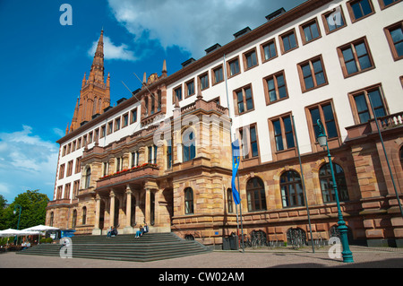 Neues Rathaus neues Rathaus (1887) Schlossplatz Schloss Quadrat historischer Stadtkern der Altstadt Wiesbaden Deutschland Europa Stockfoto