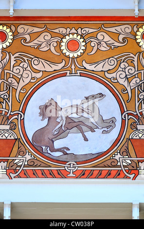 Brüssel, Belgien. Ciamberlani Haus (1897 - Paul Hankar) Rue Defacqz Nr. 48 - Jugendstil-Fassade Stockfoto