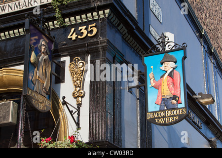 Diakon Brodies Taverne. Royal Mile Edinburgh Schottland, Vereinigtes Königreich Stockfoto