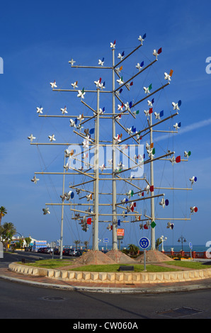 Windmühle Insel Benalmadena Costa Del Sol Spanien Stockfoto