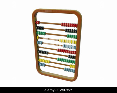 Abacus isoliert auf weißem Hintergrund Stockfoto