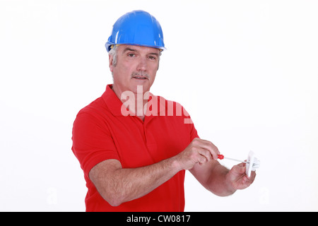 Elektrische Stecker Schrauben Stockfoto