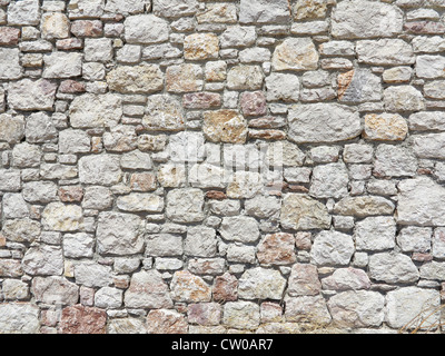 Block Stein Wand aus unregelmäßig große Steinblöcke Stockfoto