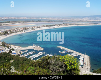 Marina Piccola und Poetto Strand, Cagliari, Sardinien, Italien Stockfoto