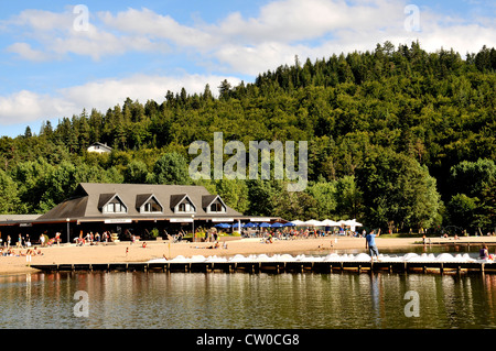 Chambon See im Herzen des Regionalen Parks von volcnoes Auvergne, Puy-de-Dôme, Auvergne, Massif-Central, Frankreich Stockfoto