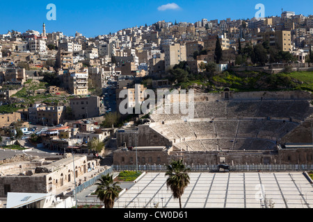Amman Stadt Amphitheater Jordanien Naher Osten Stockfoto