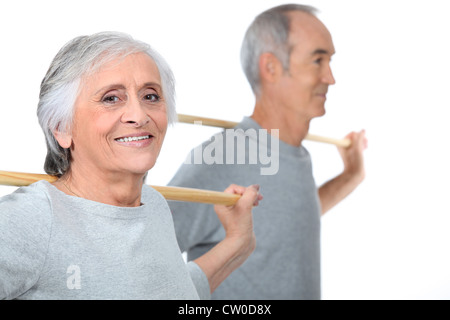 Porträt eines alten Ehepaars Übung Stockfoto