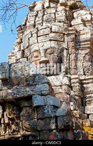 Steinskulpturen in Ta Som-Tempel in Kambodscha. Stockfoto