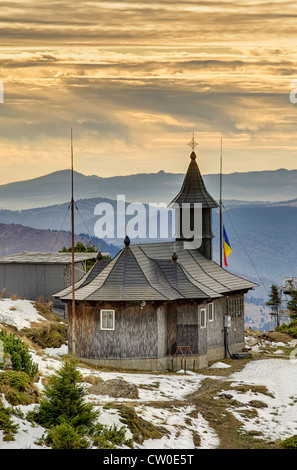 hölzerne Bergkirche, Ceahlau Berge, östlichen Karpaten, Rumänien Stockfoto