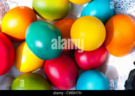 Nahaufnahme von bunte Ostereier Stockfoto