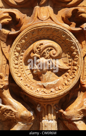 Detail vom Haupteingang des Convento de Cristo in Tomar, Portugal. Stockfoto