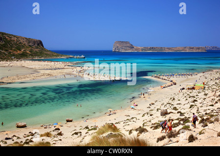 Balos (Gramvousa) Strand an der Norhwest Küste von Kreta Insel in der Präfektur Chania, Griechenland. Stockfoto