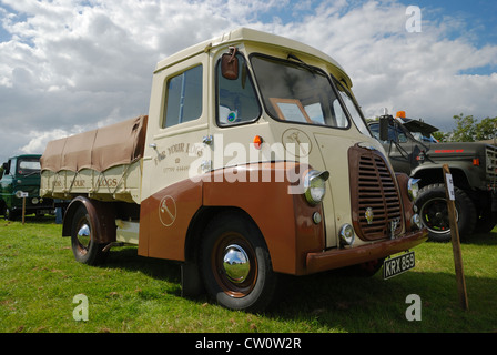 Ein 1955 Morris eine Tonne schweren flache Lastwagen (2,2 Liter) auf dem Display an der Heckington Show, Lincolnshire, England. Stockfoto