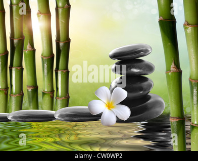 Spa-Konzept Zen Basaltsteinen Stockfoto