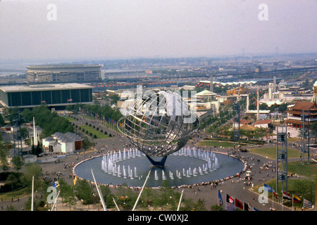 Originalfoto aus dem Jahr 1964. 1964 New York World's Fair, Unisphere vom New York Pavilion Tower. Stockfoto