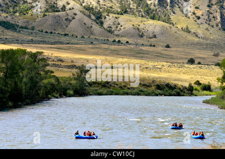 Wildwasser-Rafting Yellowstone River Montana MT USA Stockfoto
