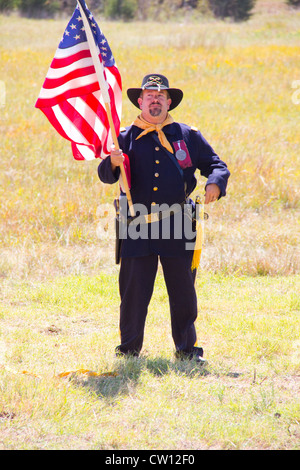 1867 Vertrag von Medicine Lodge Reenactment, Vertrag Pageant Memorial Friedenspark, Medicine Lodge, KS, USA Stockfoto