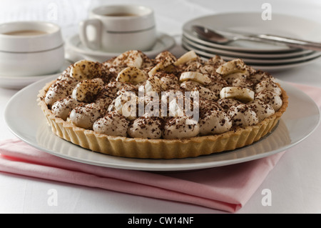 Banoffee Pie Banane Toffee Sahne dessert Stockfoto