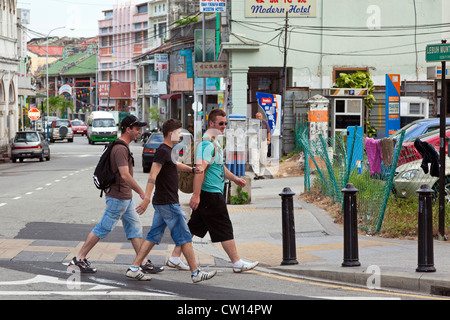 Junge Touristen in George Town, Penang, Malaysia Stockfoto