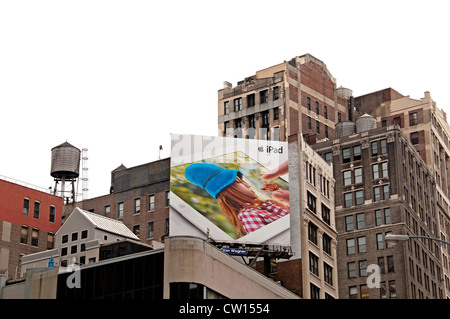 iPad Apple Zeichen speichern Flatiron District Broadway 5th Avenue in Manhattan New York City, Vereinigte Staaten von Amerika Stockfoto