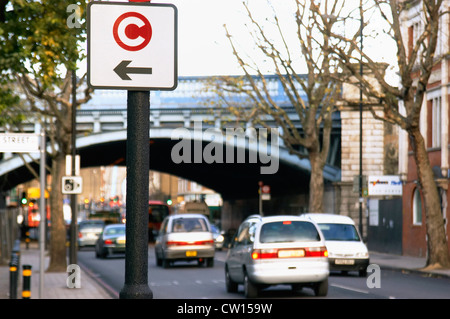 Staus Kosten Bereich auf ein Schild angegeben. Zentral-London, UK. Stockfoto