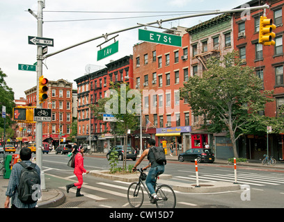 East Village 1st Avenue in Manhattan New York City, Vereinigte Staaten von Amerika Stockfoto