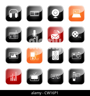 Massenmedien - professionellen Icons für Ihre Website, Anwendung oder Präsentation, eps10. Isolatad auf weißem Hintergrund Stockfoto