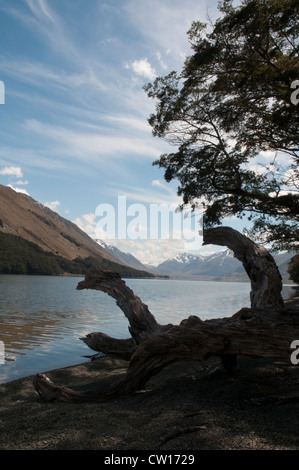 An den Ufern der Seen Mavora wurden Teile des Films "Lord of the Rings" in der New Zealand südlichen Alpen hergestellt. Stockfoto