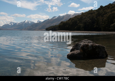 An den Ufern der Seen Mavora wurden Teile des Films "Lord of the Rings" in der New Zealand südlichen Alpen hergestellt. Stockfoto