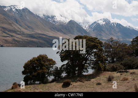 An den Ufern der Seen Mavora wurden Teile des Films "Lord of the Rings" in der New Zealand südlichen Alpen hergestellt. Stockfoto