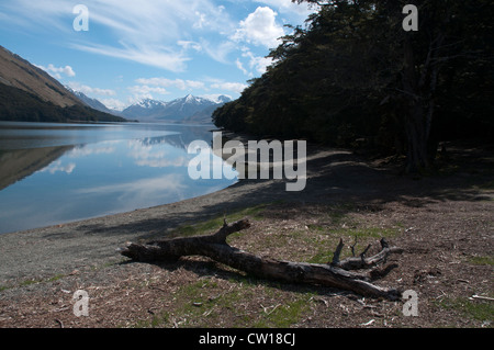 An den Ufern der Seen Mavora wurden Teile des Films "Lord of the Rings" in der New Zealand südlichen Alpen hergestellt. Stockfoto