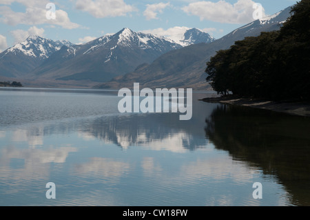 An den Ufern der Seen Mavora wurden Teile des Films "Lord of the Rings" in der New Zealand südlichen Alpen hergestellt. Stockfoto