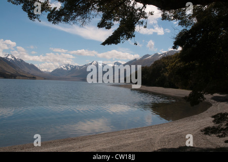 An den Ufern der Seen Mavora wurden Teile des Films "Lord of the Rings" in der New Zealand südlichen Alpen hergestellt. Stockfoto