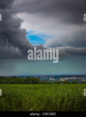 Blick von Lincolnshire Wolds Blick auf das Meer Stockfoto