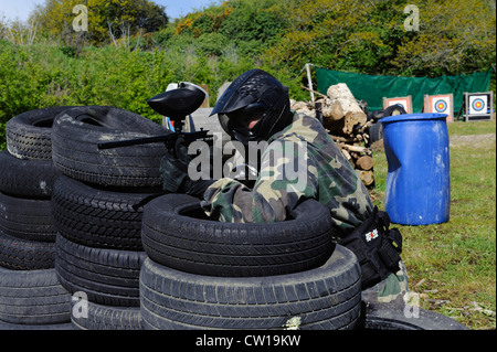 Abenteuer-Camp Creepy Valley Isle of Jersey, Kanalinseln Stockfoto