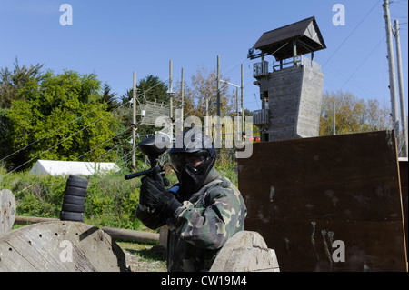 Abenteuer-Camp Creepy Valley Isle of Jersey, Kanalinseln Stockfoto