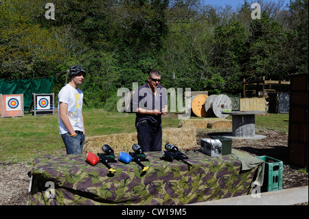 Abenteuer-Camp Creepy Valley Isle of Jersey, Kanalinseln Stockfoto