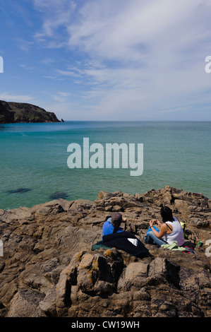 Plémont Bay, Insel Jersey, Kanalinseln Stockfoto