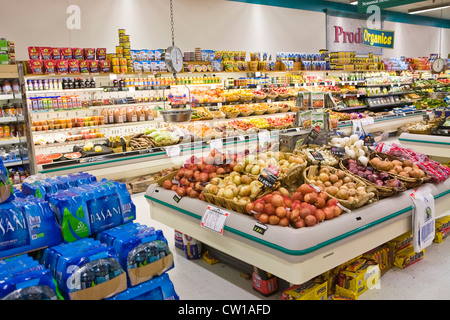 Abschnitt der Supermarkt zu produzieren Stockfoto