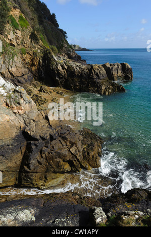 Küste nördlich von Fermain Point, Insel Guernsey, Channel Islands Stockfoto