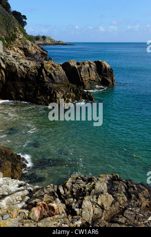 Küste nördlich von Fermain Point, Insel Guernsey, Channel Islands Stockfoto