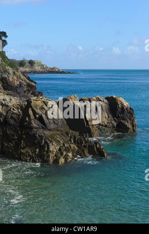 Küste nördlich von Fermain Point, Insel Guernsey, Channel Islands Stockfoto