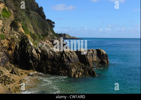 Küste nördlich von Fermain Point, Insel Guernsey, Channel Islands Stockfoto