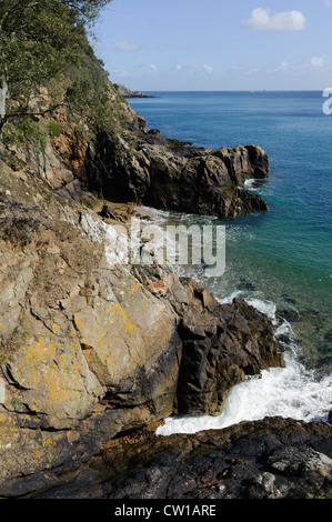 Küste nördlich von Fermain Point, Insel Guernsey, Channel Islands Stockfoto