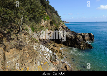 Küste nördlich von Fermain Point, Insel Guernsey, Channel Islands Stockfoto