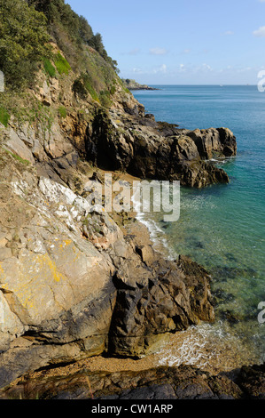 Küste nördlich von Fermain Point, Insel Guernsey, Channel Islands Stockfoto