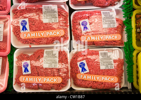 Fleisch-Abschnitt von Lebensmittelgeschäft Boston, Massachusetts, USA Stockfoto