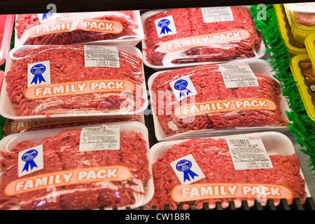 Fleisch-Abschnitt von Lebensmittelgeschäft Boston, Massachusetts, USA Stockfoto