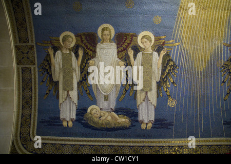 Fresko-Fragment auf dem Berg Tabor, Verklärungs-Kirche, Israel. Stockfoto